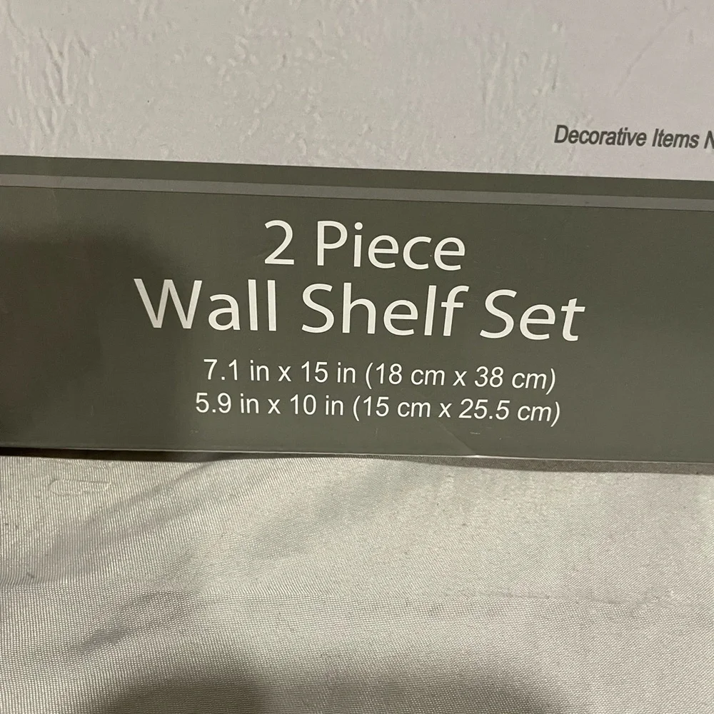 NWT Trueliving 2 Piece Black and White Wall Shelf Set